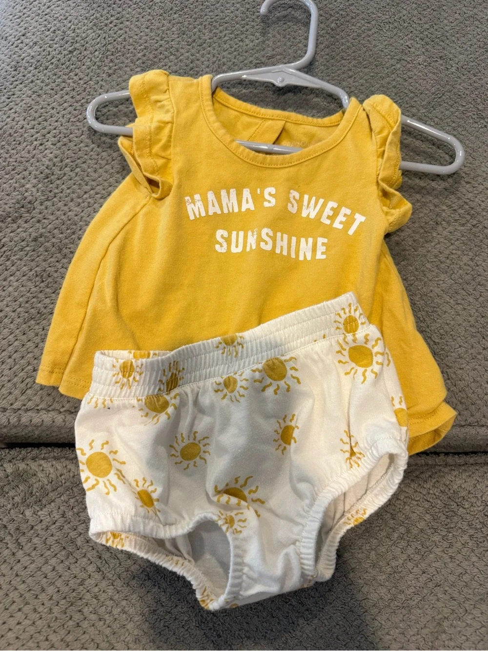 Mama's Sweet Sunshine Yellow Baby Dress & Sunsuit Set